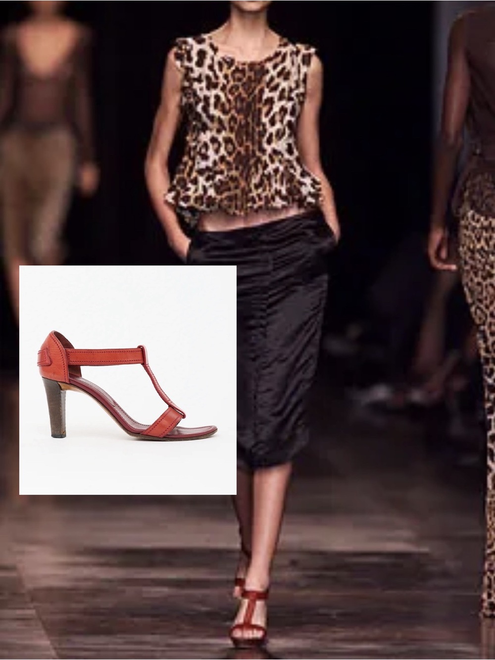 Yves Saint Laurent YSL SS 2002 Tom Ford Vintage Runway T-Strap Sandals 38